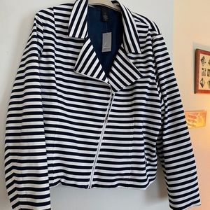 NWT - Zip up Striped Blazer - Lane Bryant